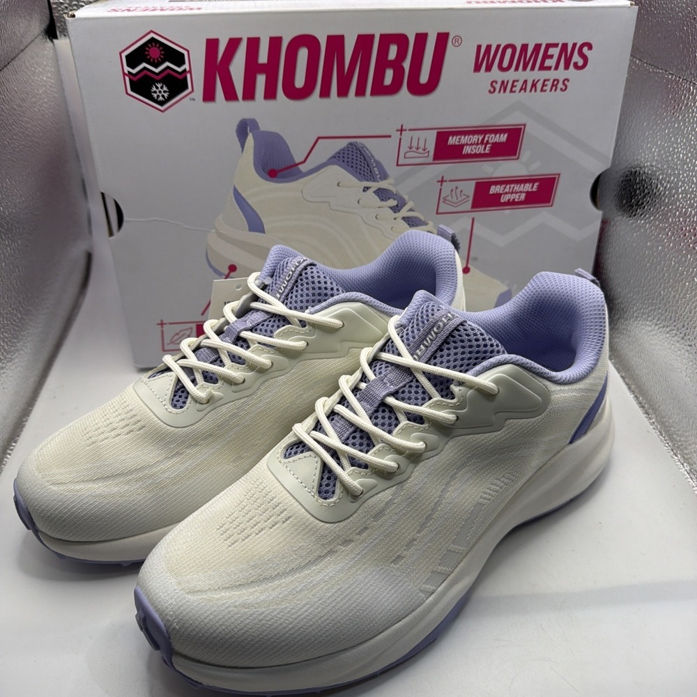 Khombu Women's Patan Beige Sneakers Lightweight Memory‎ Foam Breathable Size 7.5